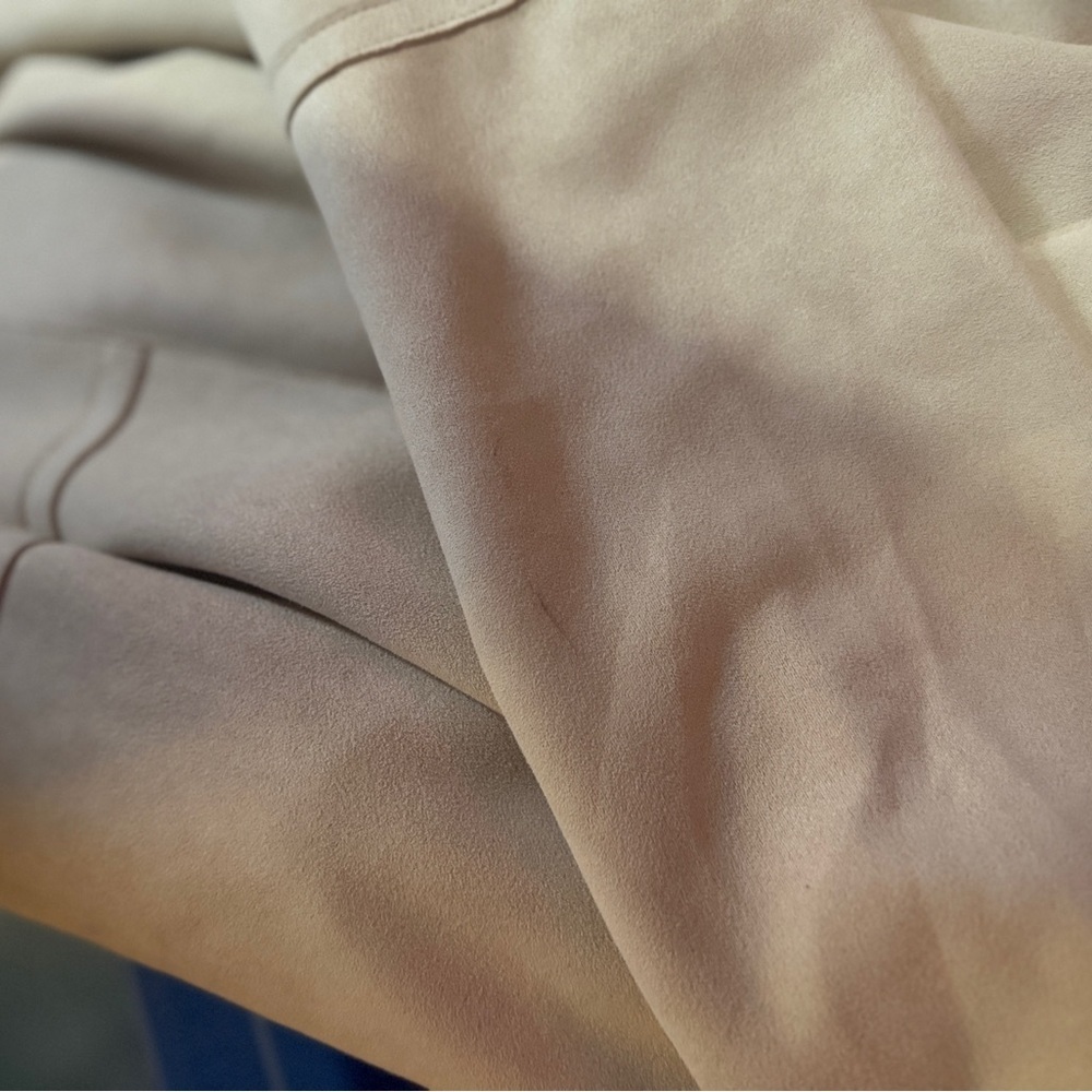 ZARA Women’s Long Sleeve Open Front Long Faux Suede Jacket - Tan - Picture 11 of 11